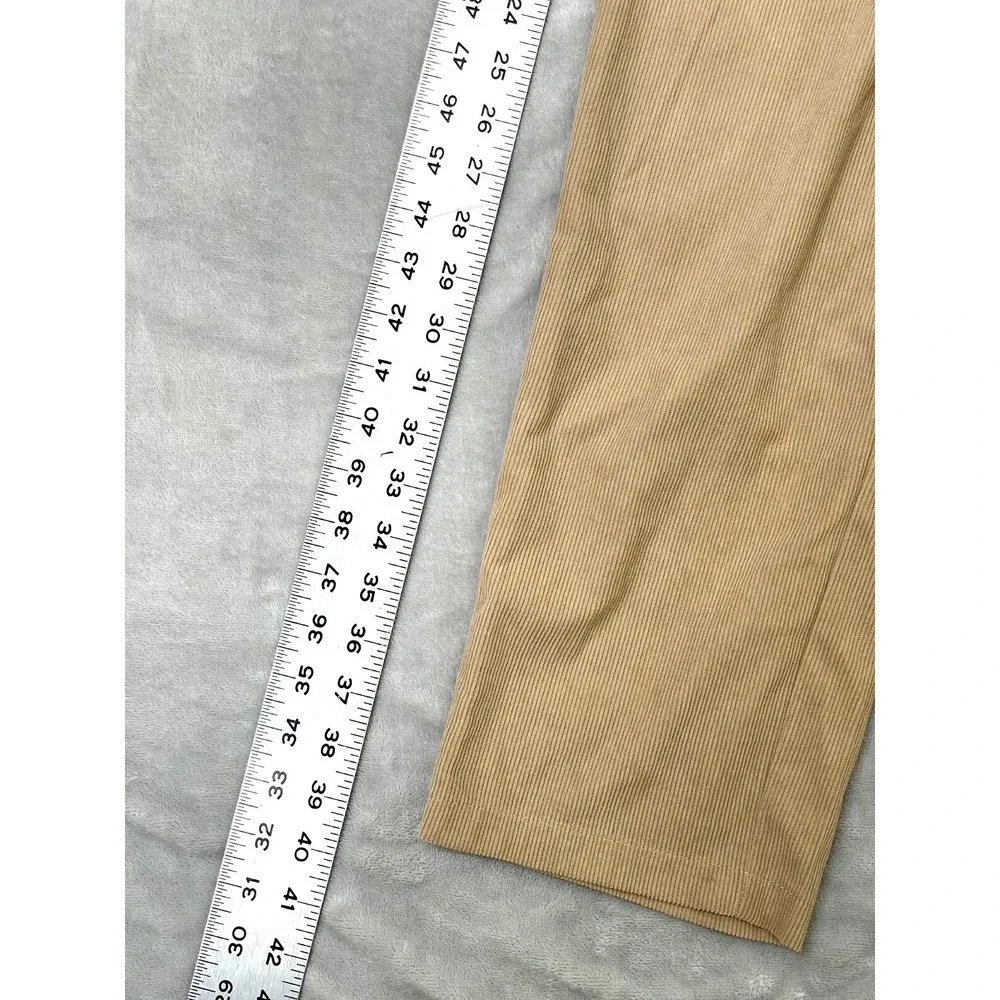SHEIN Corduroy Pants Women's Small Beige High Waist Casual Vintage Style